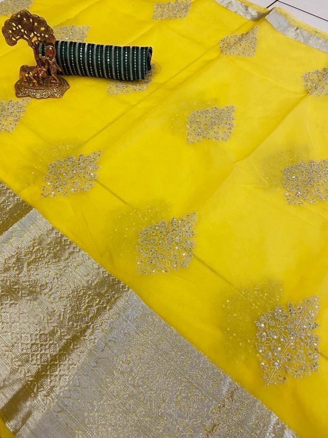 

Upalksh Ethnic Motifs Zari Kota Saree, Yellow