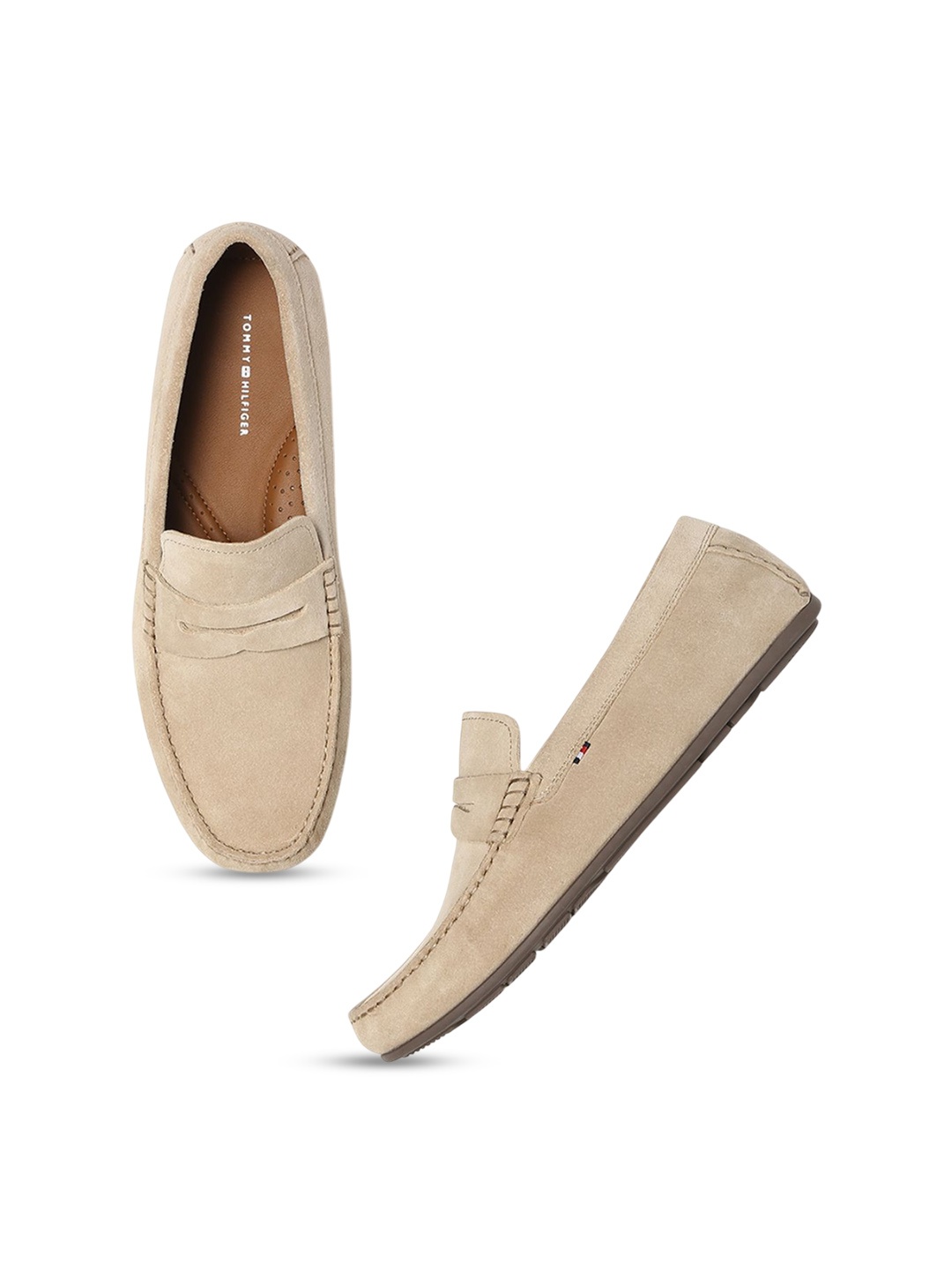 

Tommy Hilfiger Men Leather Driving Shoes, Beige