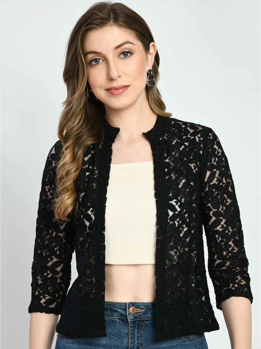 

RAYWARE Women Longline Shrug, Black