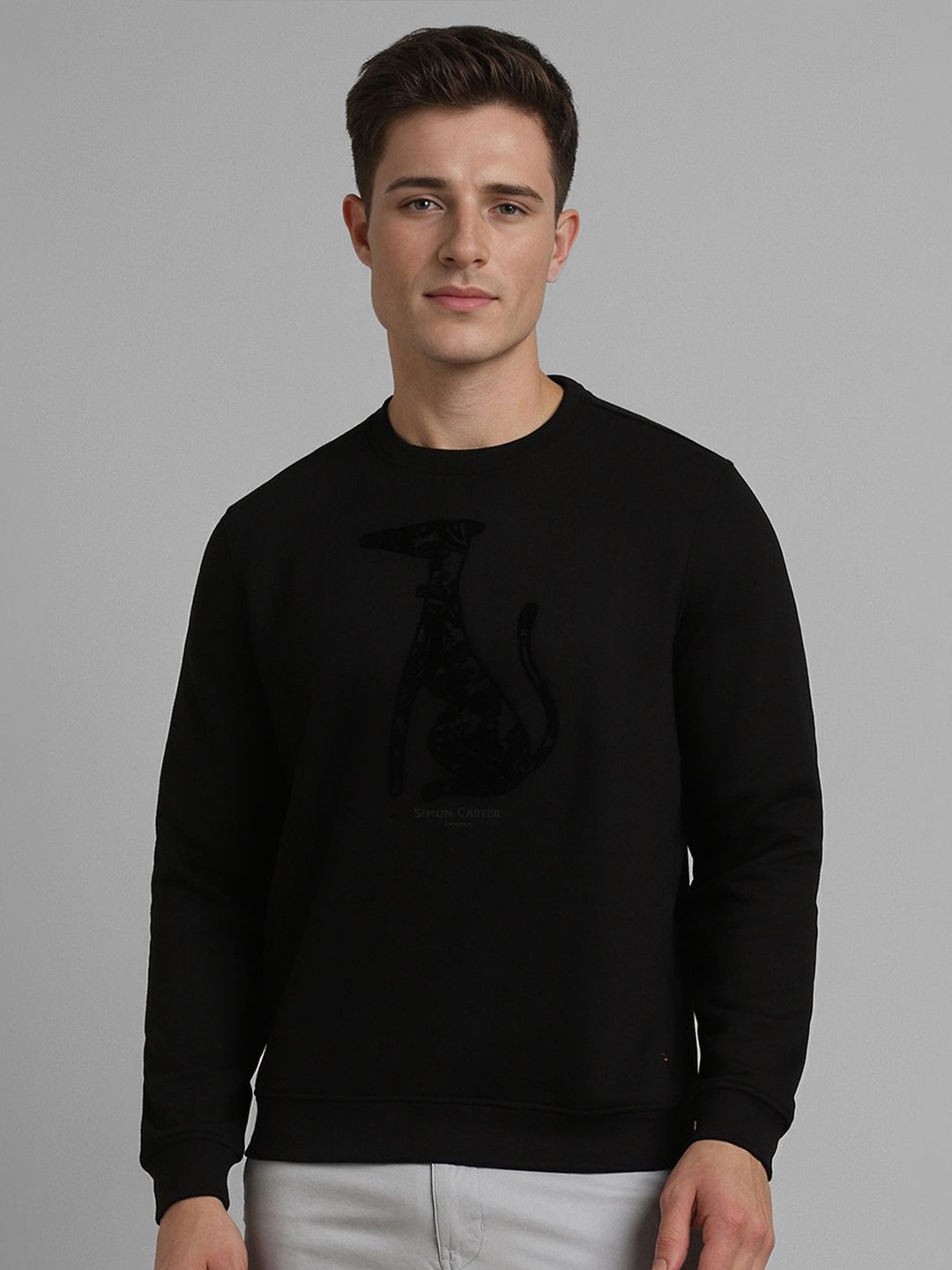 

SIMON CARTER LONDON Men Printed Sweatshirt, Black