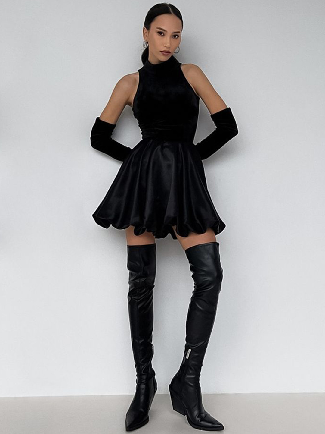 

LULU & SKY A-Line Mini Balloon Skirt, Black