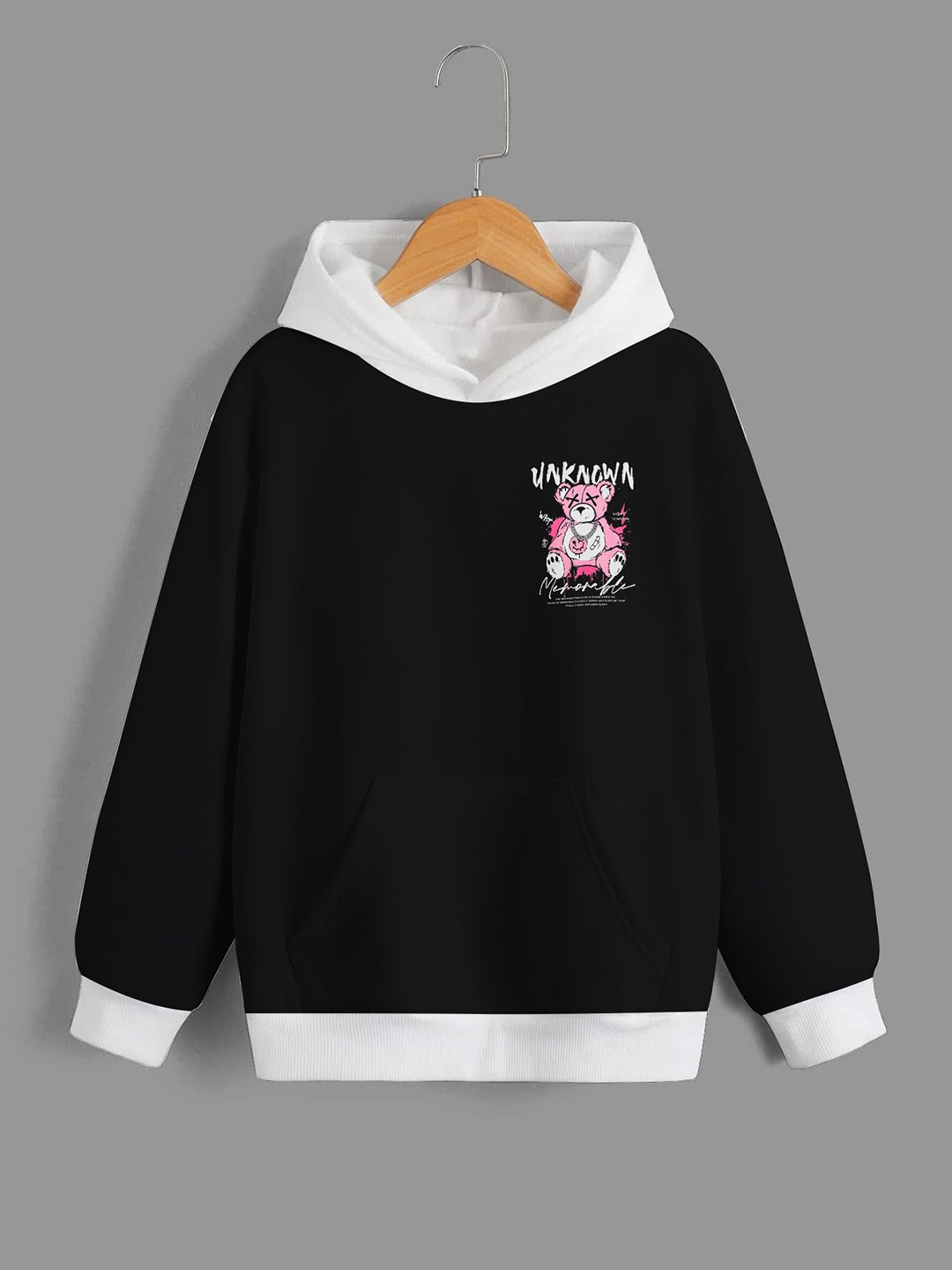 

Dagcros Boys Printed Hooded Sweatshirt, Black