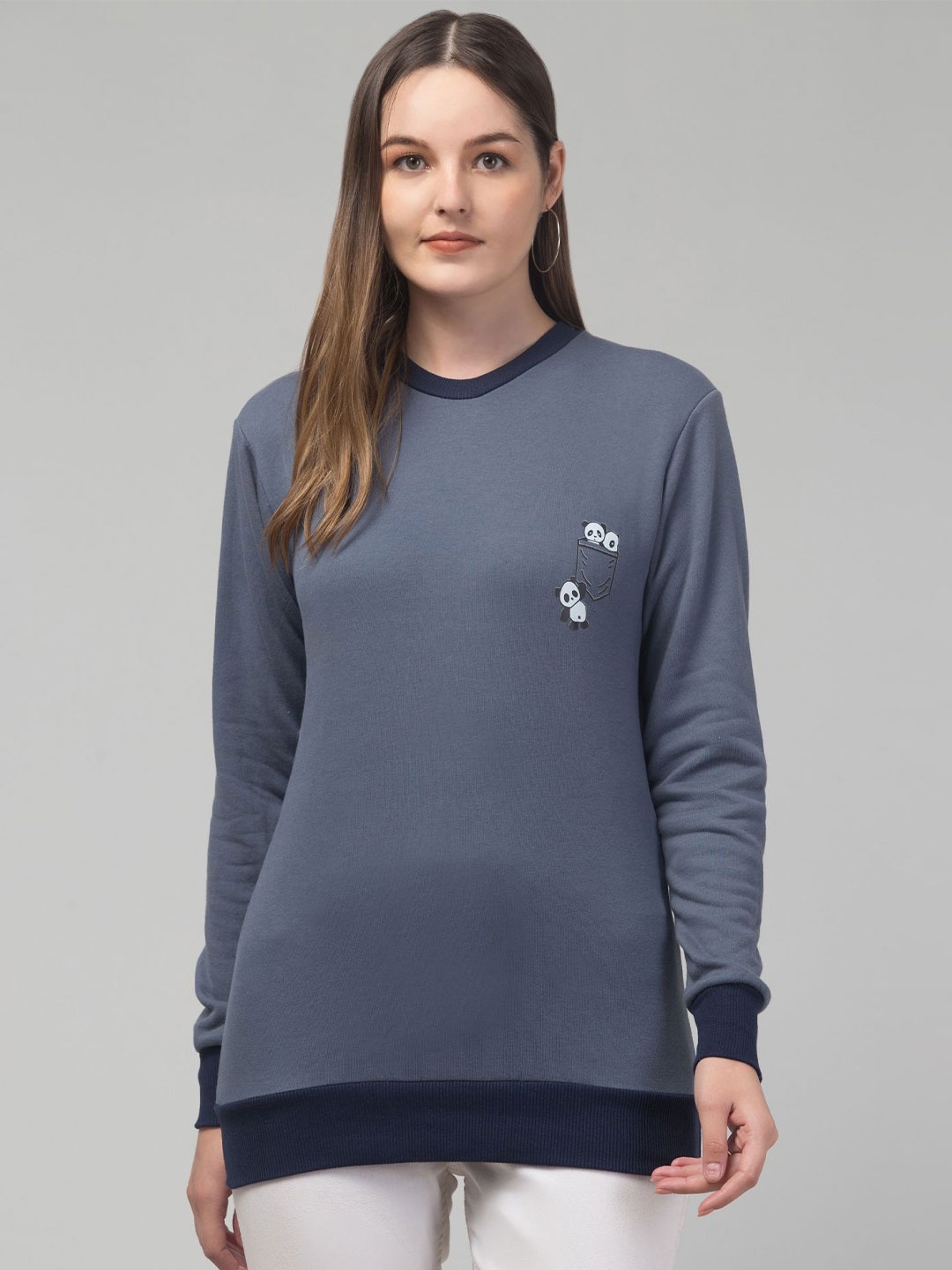 

Chemistry Women Long Sleeves Pullover Sweater, Grey
