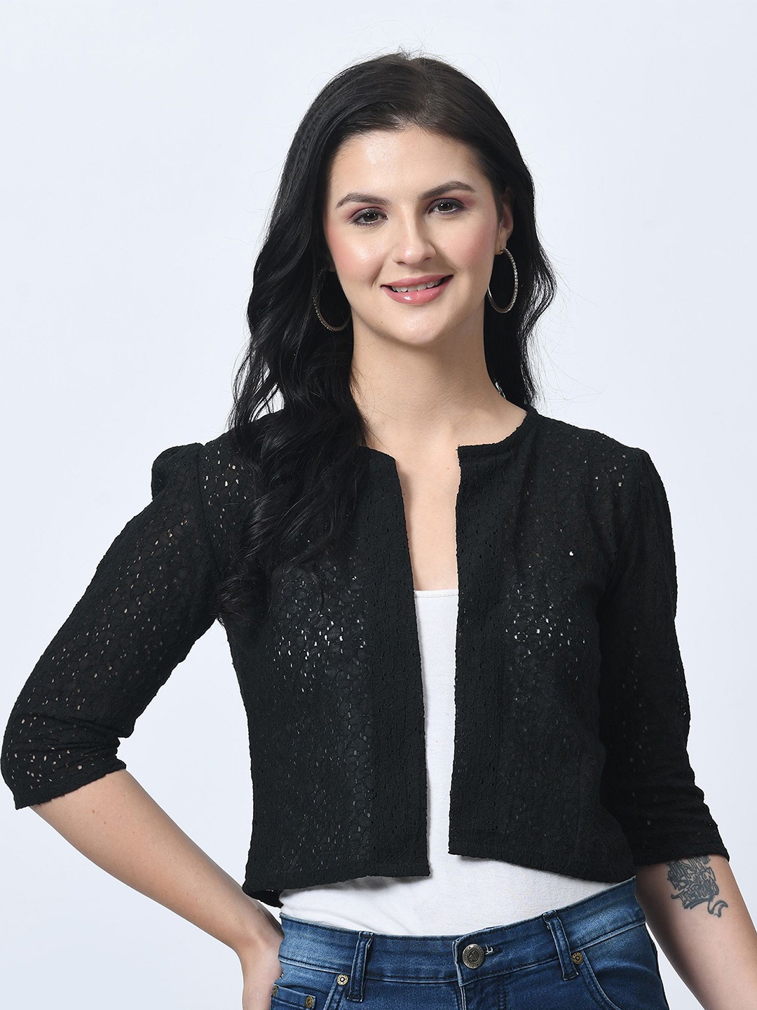 

RAYWARE Women Crop Shrug, Black