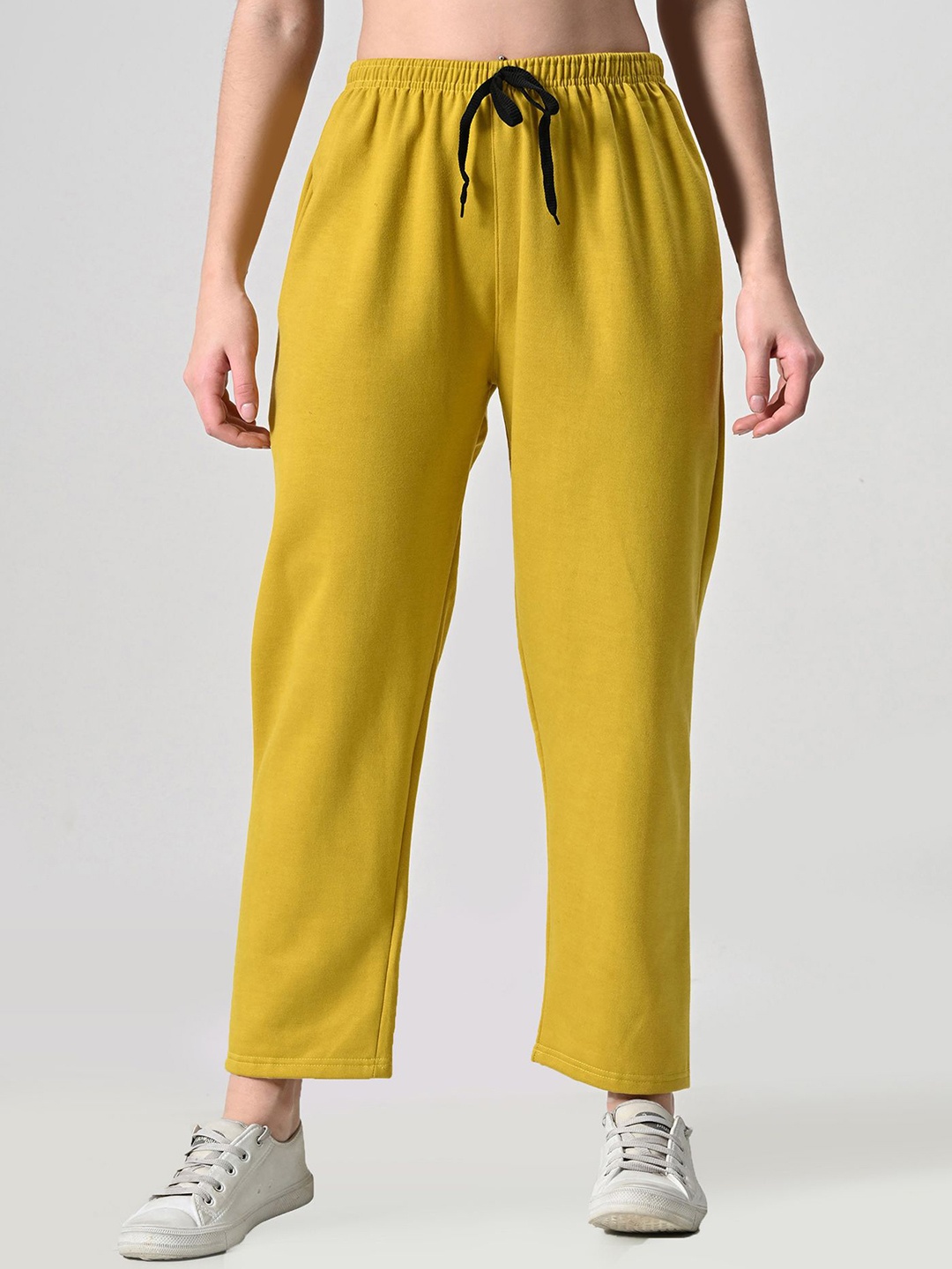 

BAESD Women Regular Fit Mid Rise Track Pants, Yellow