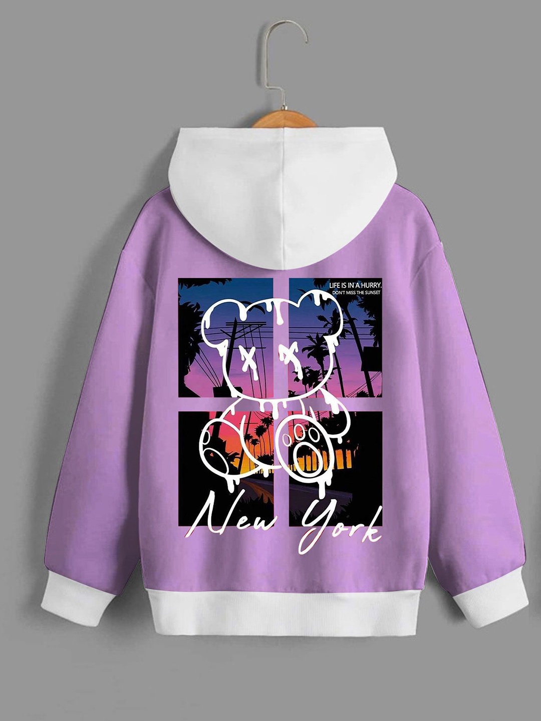 

Dagcros Boys Printed Hooded Sweatshirt, Purple