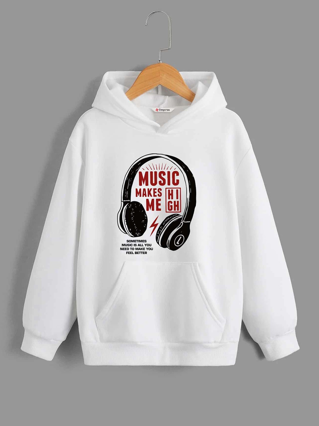 

Dagcros Boys Printed Hooded Sweatshirt, White