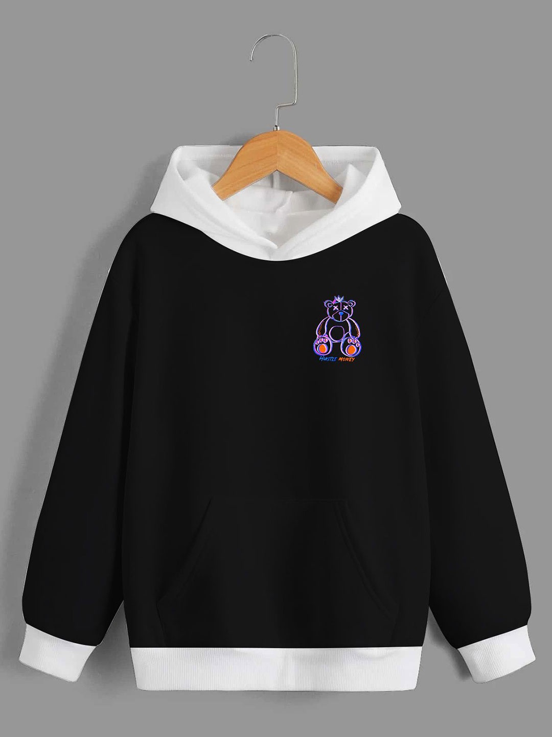 

Dagcros Boys Printed Hooded Sweatshirt, Black