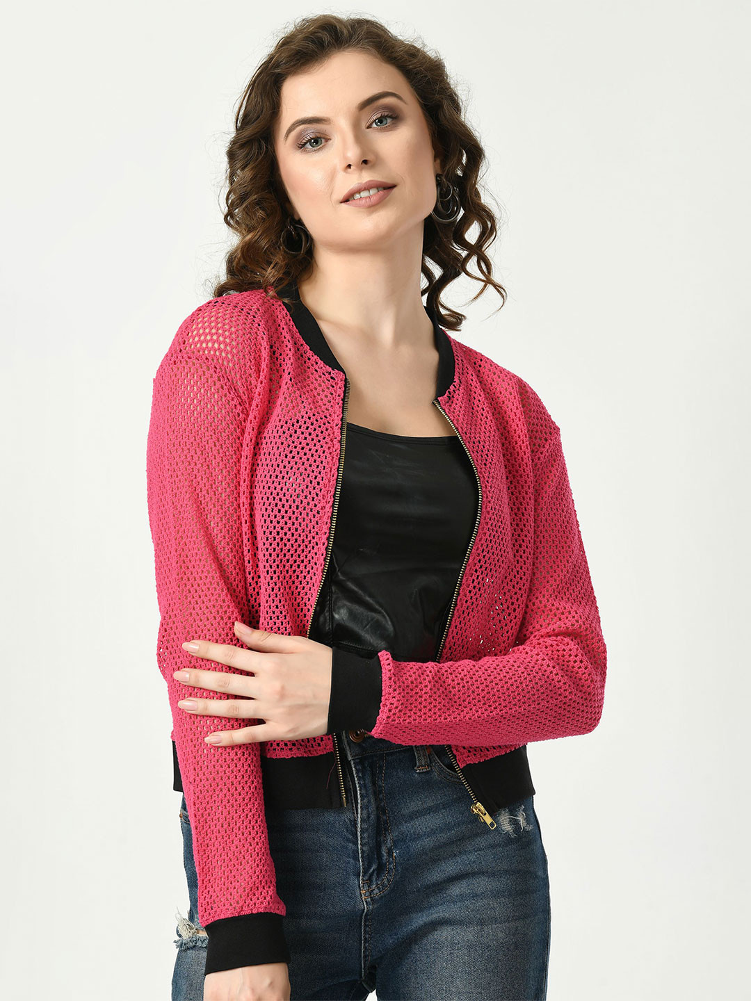 

RAYWARE Women Longline Shrug, Pink