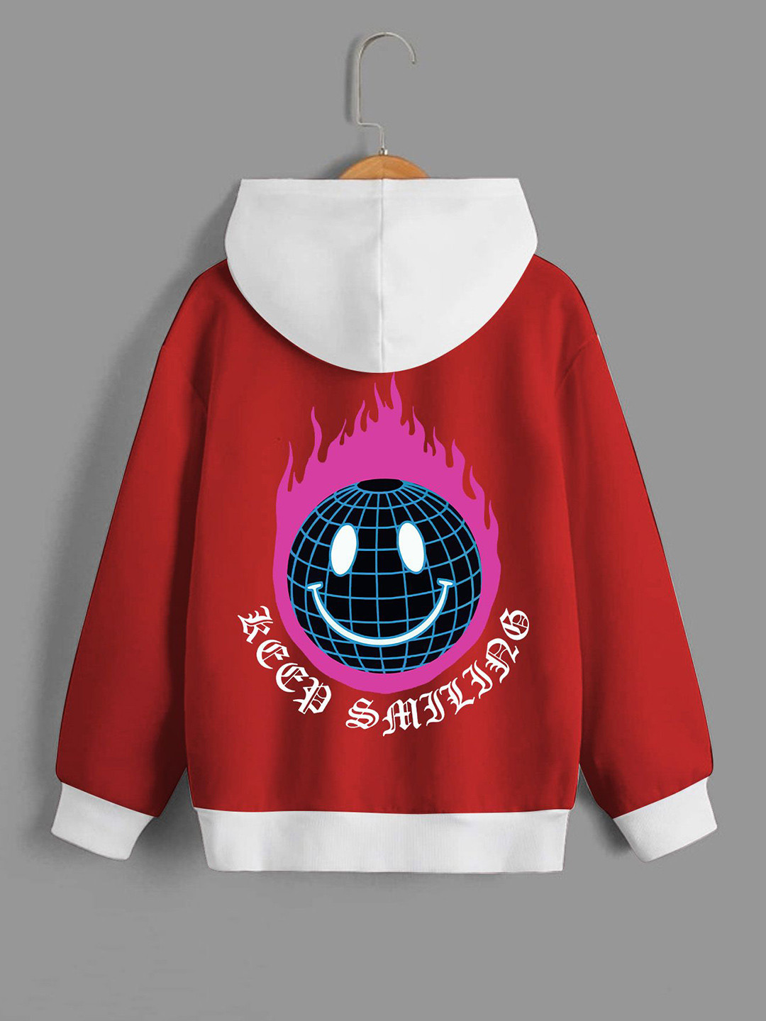 

Dagcros Boys Printed Hooded Sweatshirt, Red