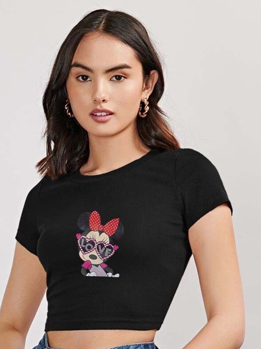 

sollobell Ombre Print Cotton Crop Top, Black