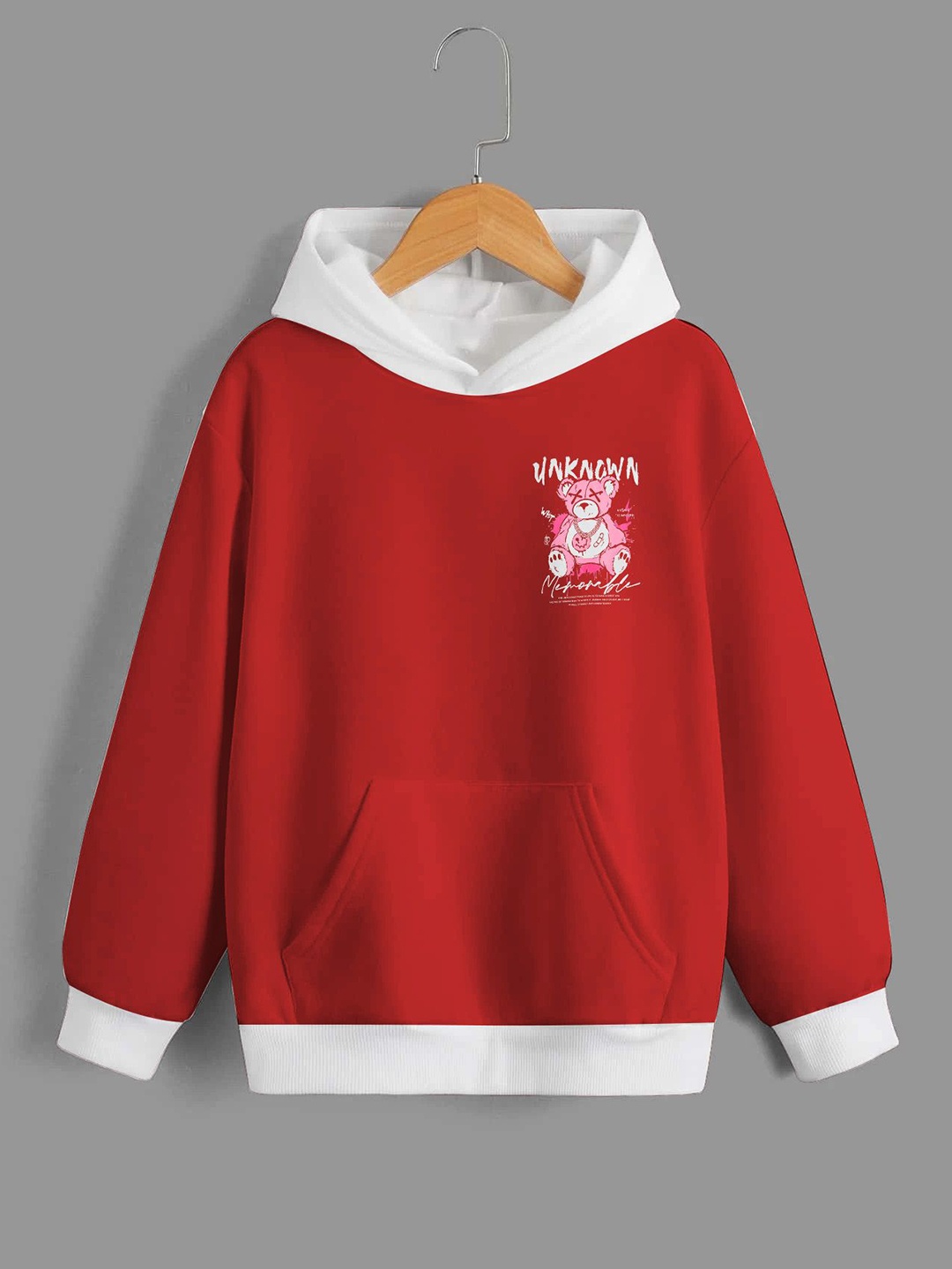 

Dagcros Boys Printed Hooded Sweatshirt, Red
