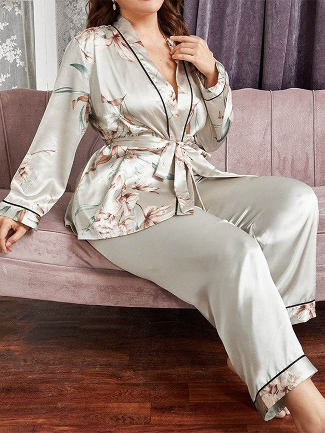 

ETC Women Printed Night suit, Grey