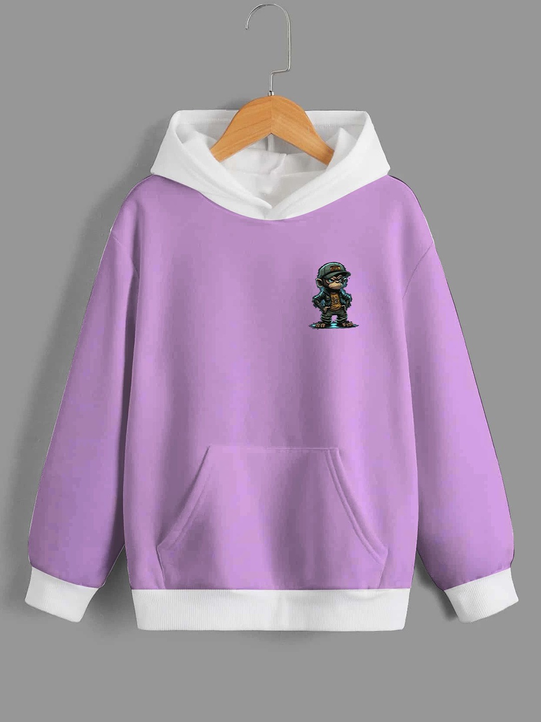 

Dagcros Boys Printed Hooded Sweatshirt, Purple