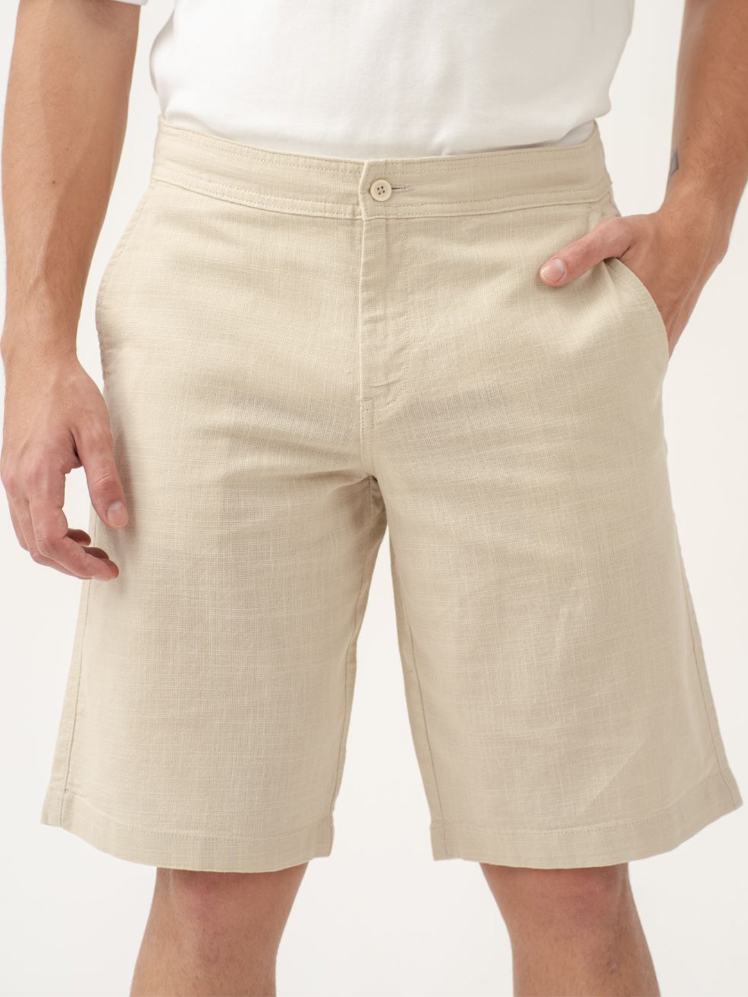 

The Pant Project Men Bondi Beige All Day Lounge Cotton Shorts