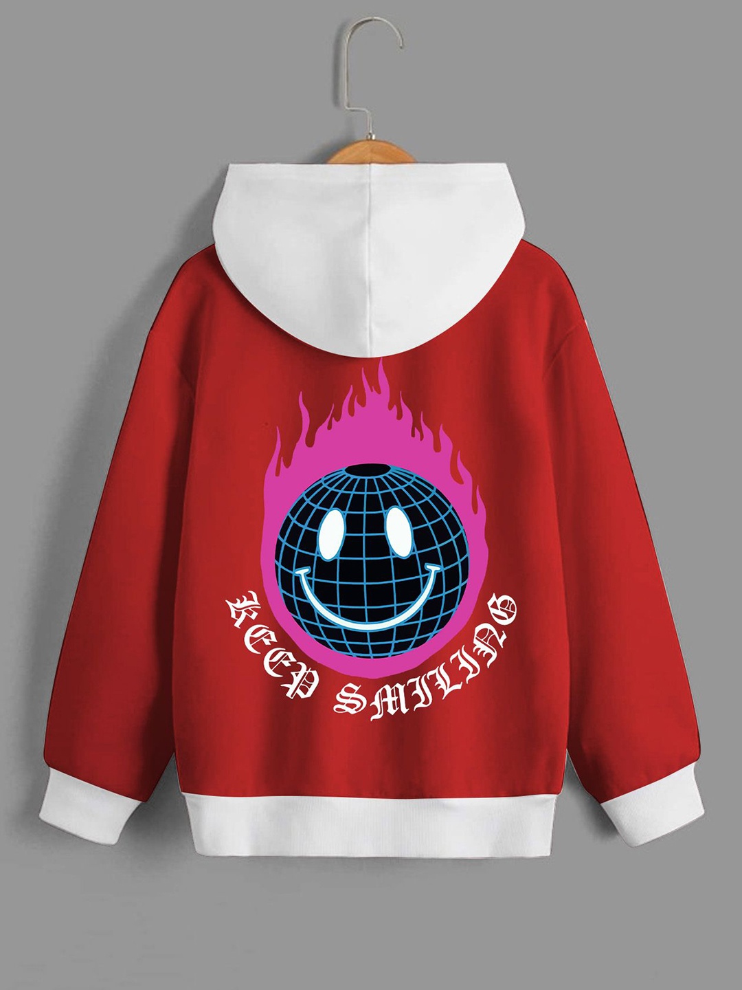 

Dagcros Boys Printed Hooded Sweatshirt, Red