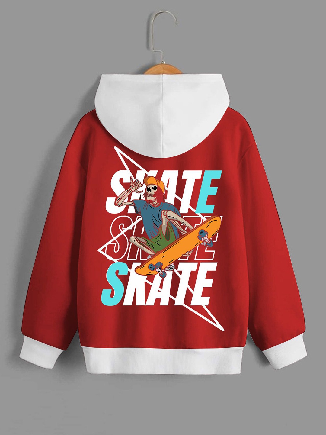 

Dagcros Boys Printed Hooded Sweatshirt, Red