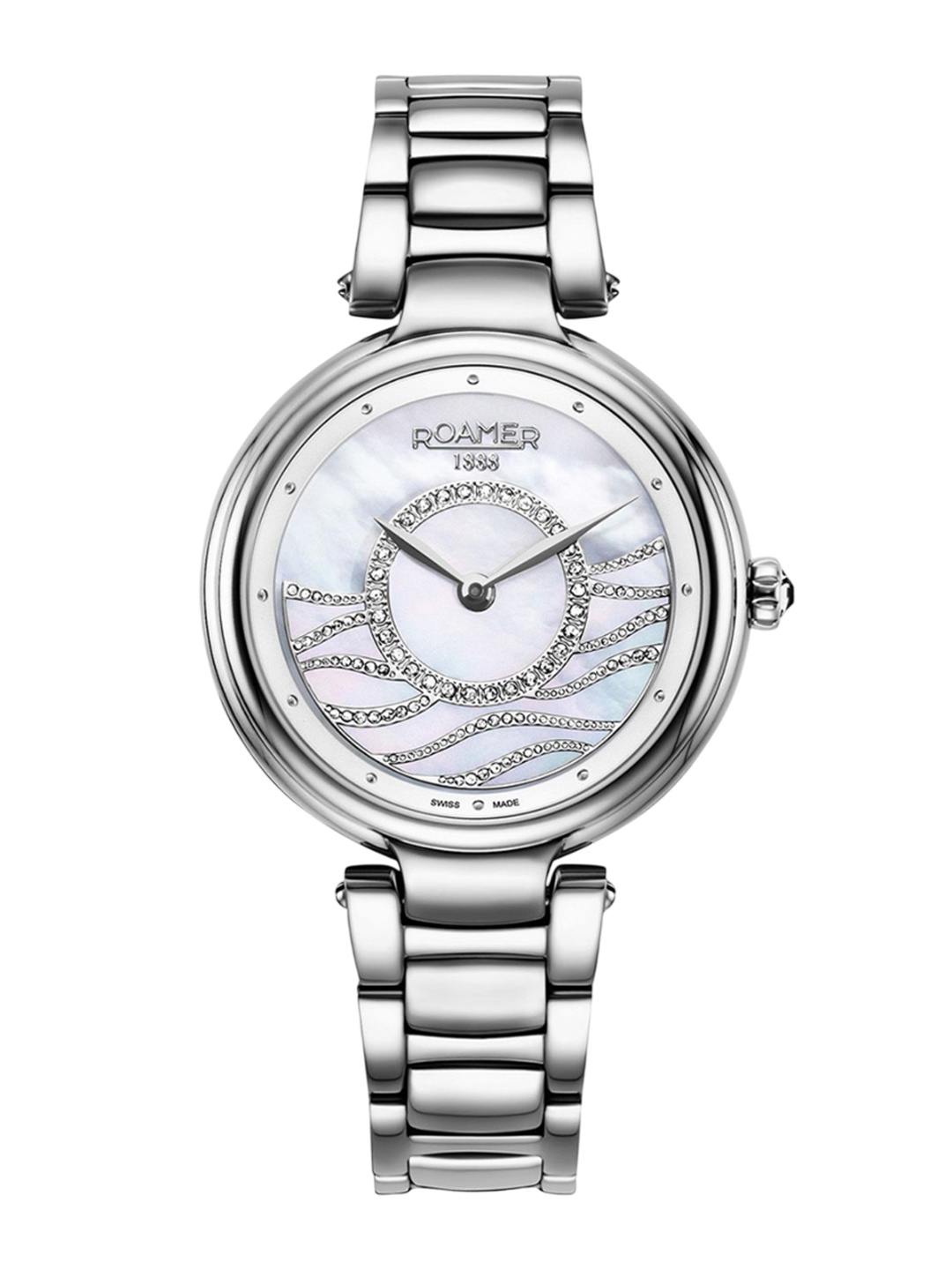 

ROAMER Women Brass Dial & Stainless Steel Bracelet Style Straps Analogue Watch 600857 41 15 50, White