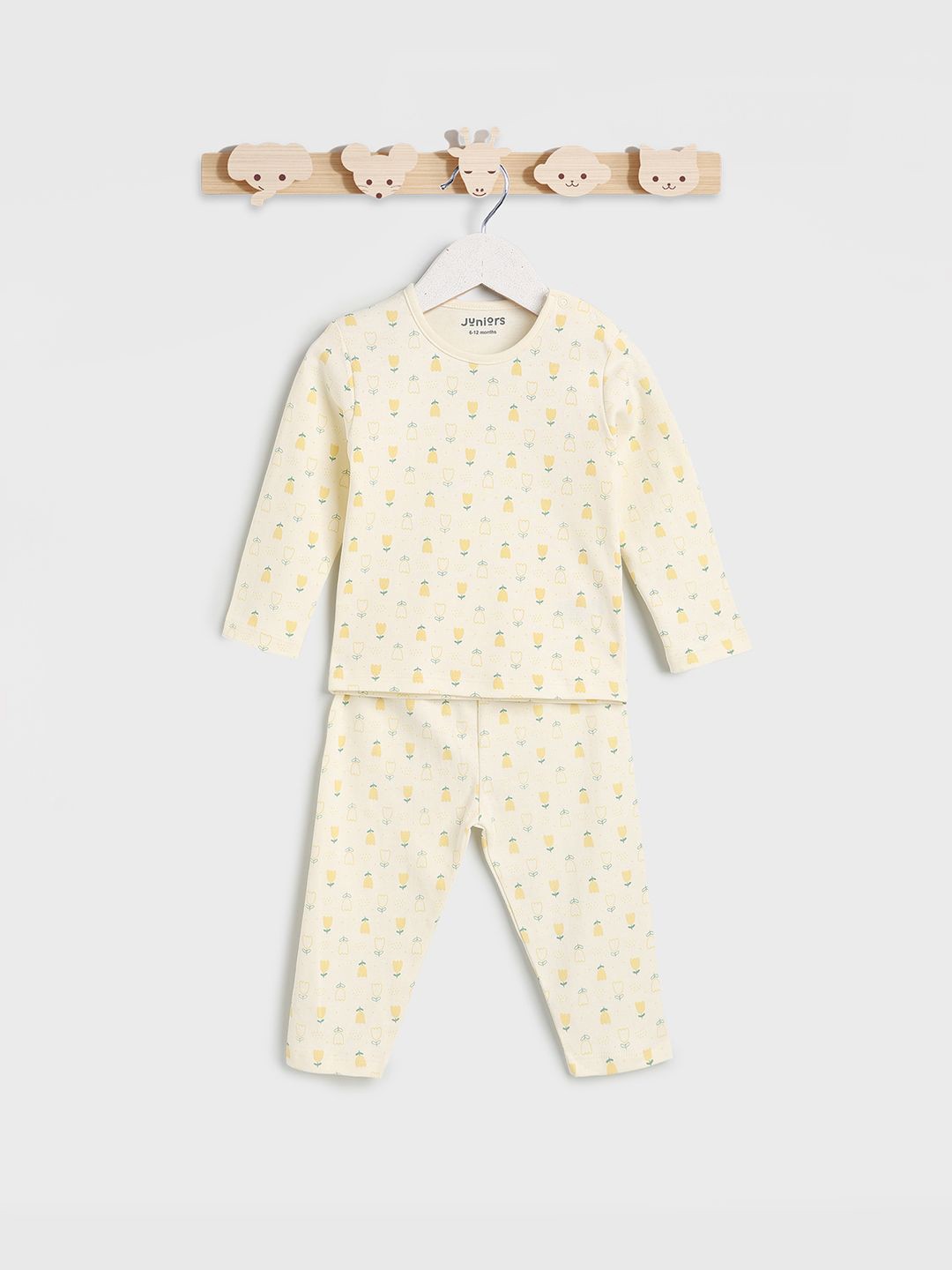 

Juniors by Babyshop Girls Printed Round Neck T-Shirt With Trouser, Yellow