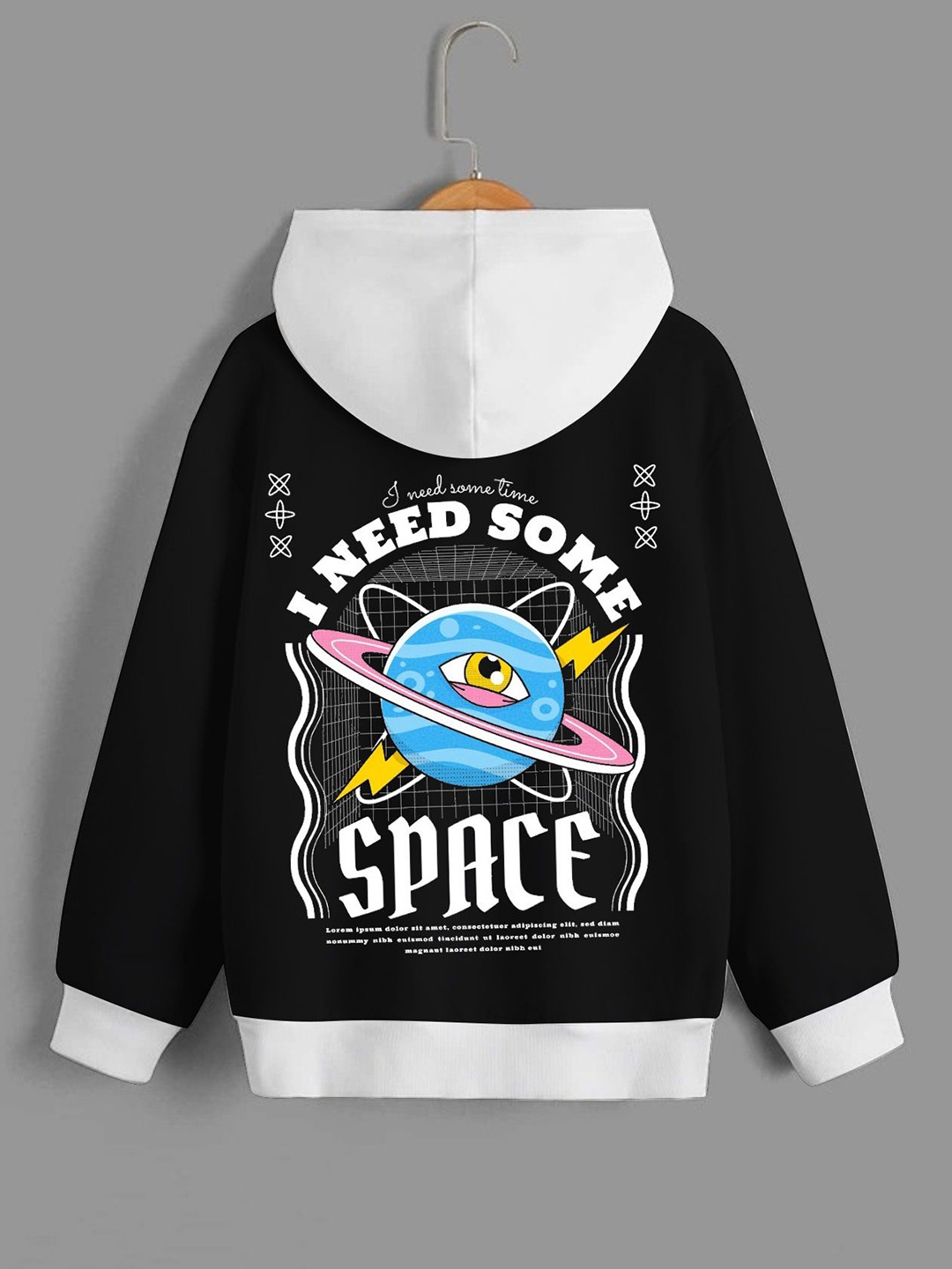 

Dagcros Boys Printed Hooded Sweatshirt, Black
