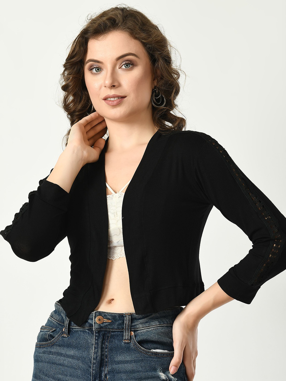 

RAYWARE Women Crop Shrug, Black