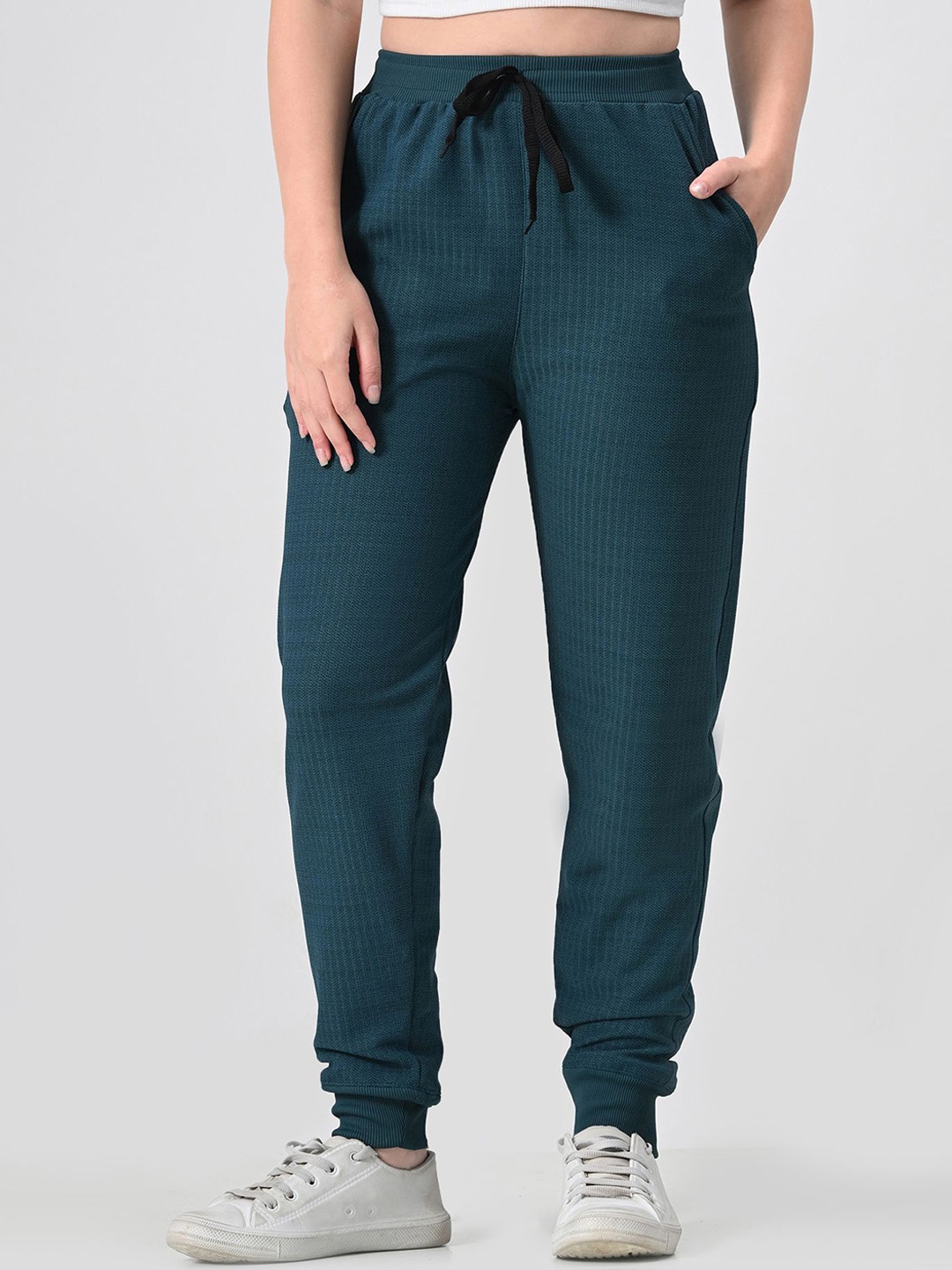 

BAESD Women Mid Rise Joggers, Navy blue