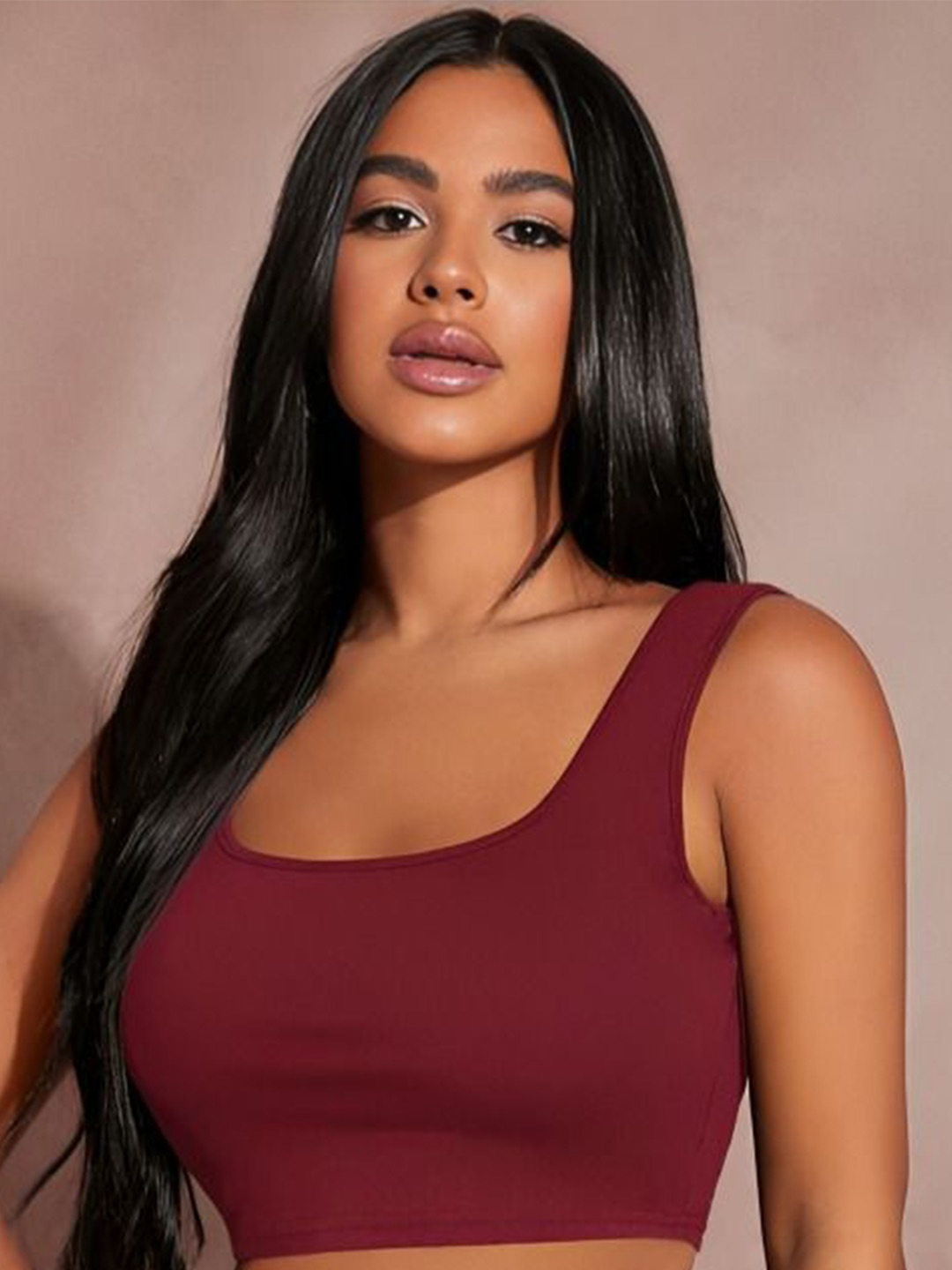 

sollobell Cotton Crop Top, Maroon
