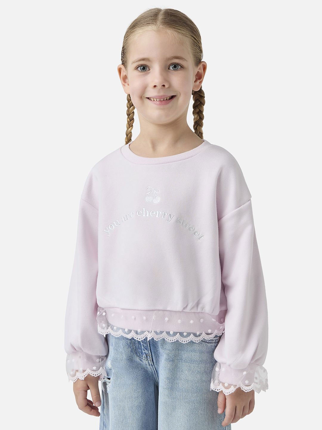 

Juniors by Babyshop Girls Embroidered Pullover Sweatshirt, Pink