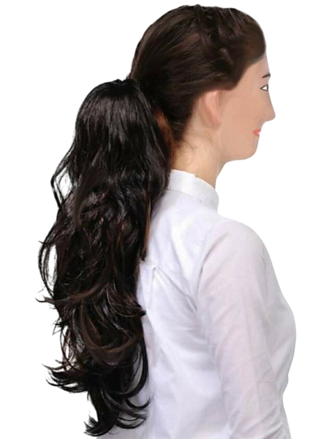 

CRIBE Clip-In Ponytail Wavy Hair Extension - Black - 20 Inch