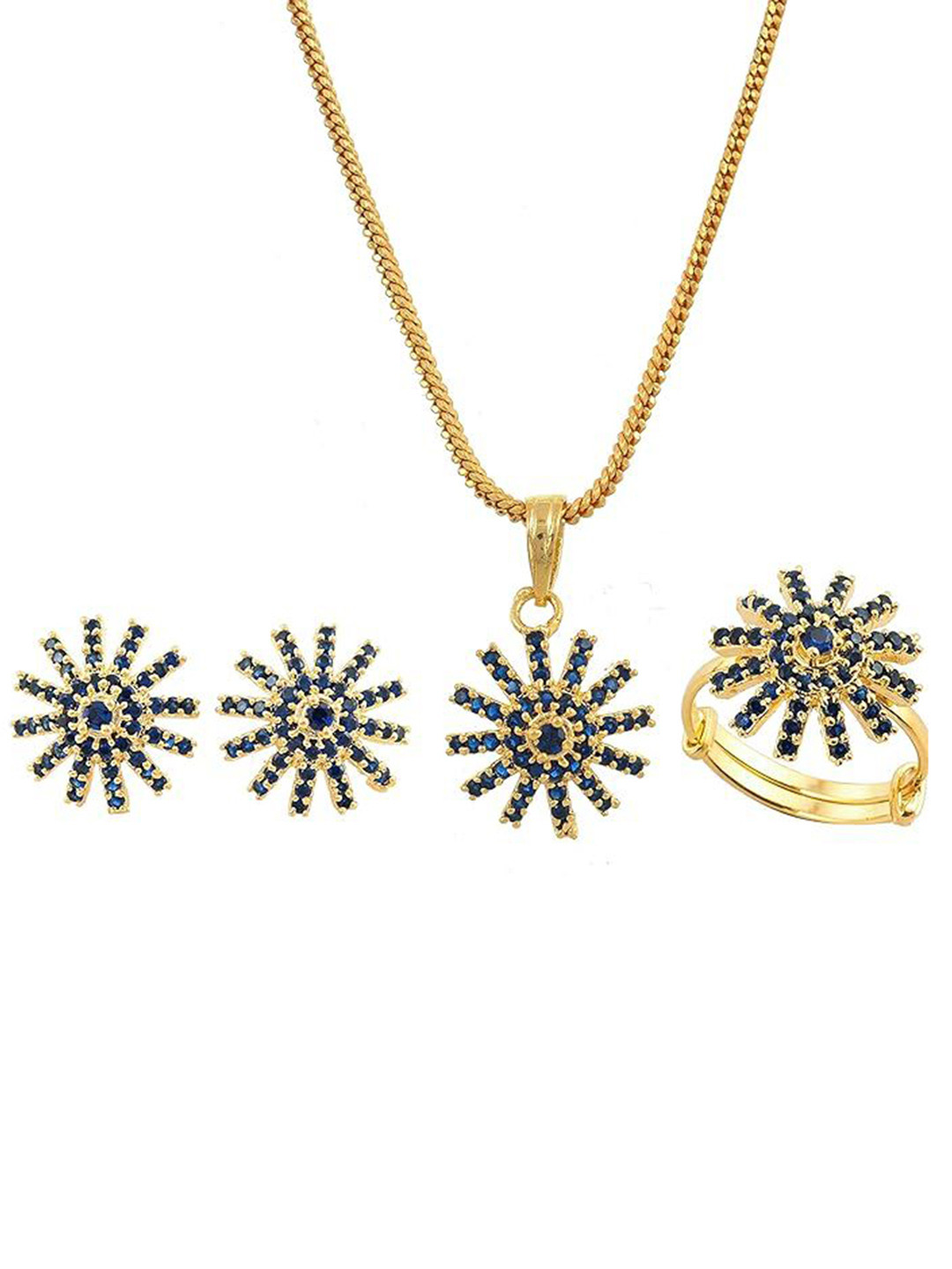 

Kezlin Gold-Plated American Diamond-Studded Jewellery Set