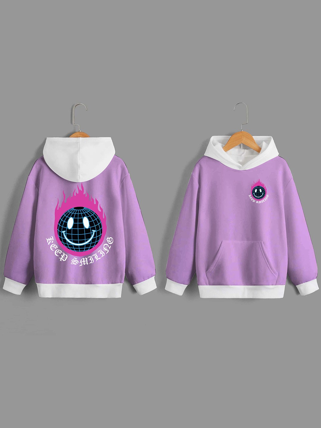 

Dagcros Boys Printed Hooded Sweatshirt, Purple