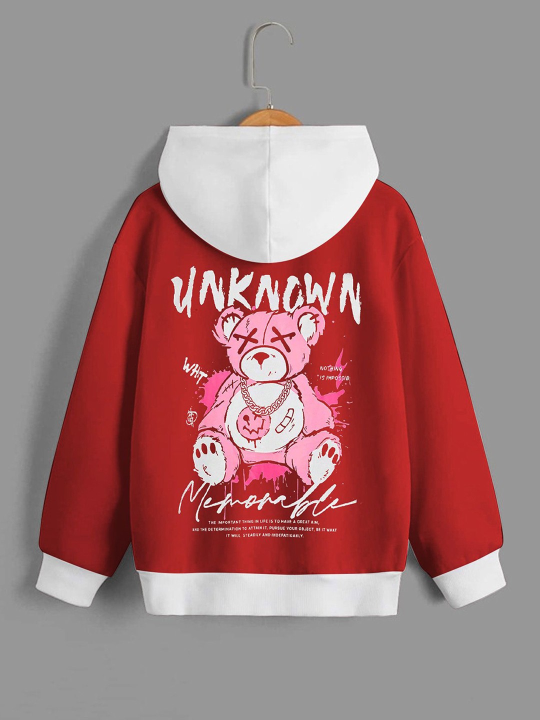 

Dagcros Boys Printed Hooded Sweatshirt, Red