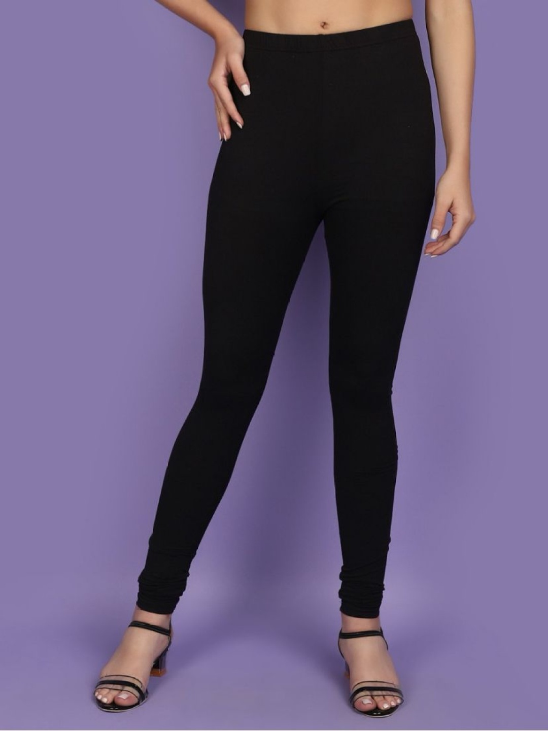 

DehlizeTrendz Cotton Churidar-Length Leggings, Black
