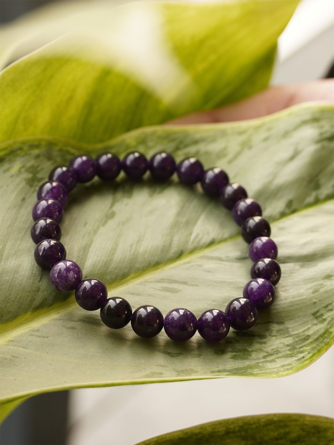 

Japam Unisex Amethyst Beaded Elasticated Bracelet, Purple