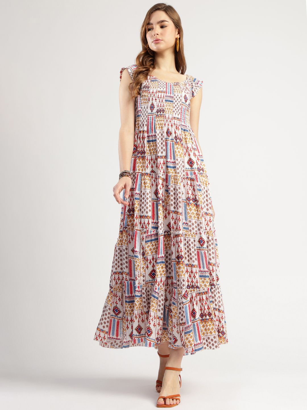 

T TRYON ULTIMATE Floral Print Fit & Flare Maxi Dress, Multi