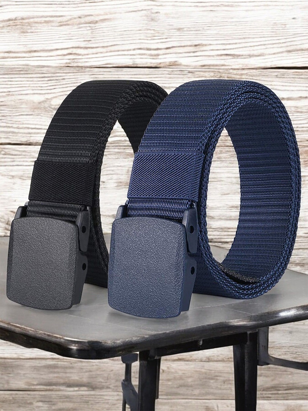 

Provogue Men Pack Of 2 Canvas Belt, Black