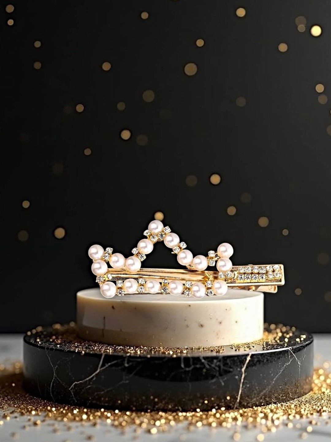 

Proplady Women Embellished French Barrette, Gold