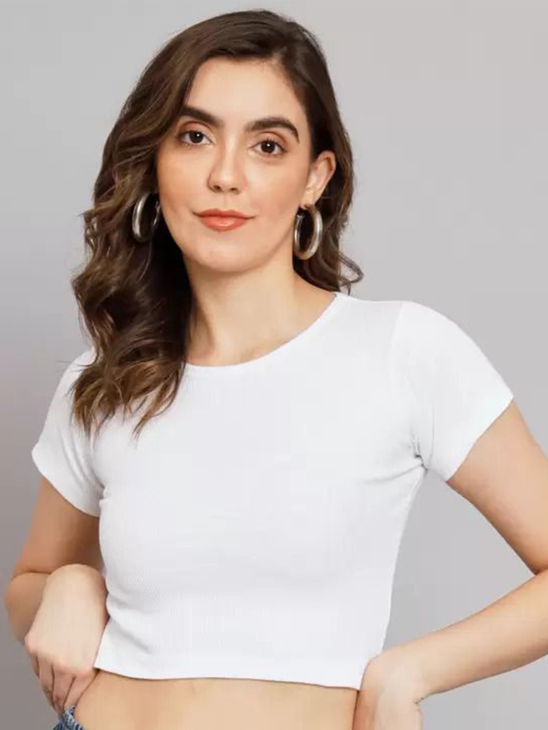 

sollobell Print Cotton Crop Top, White