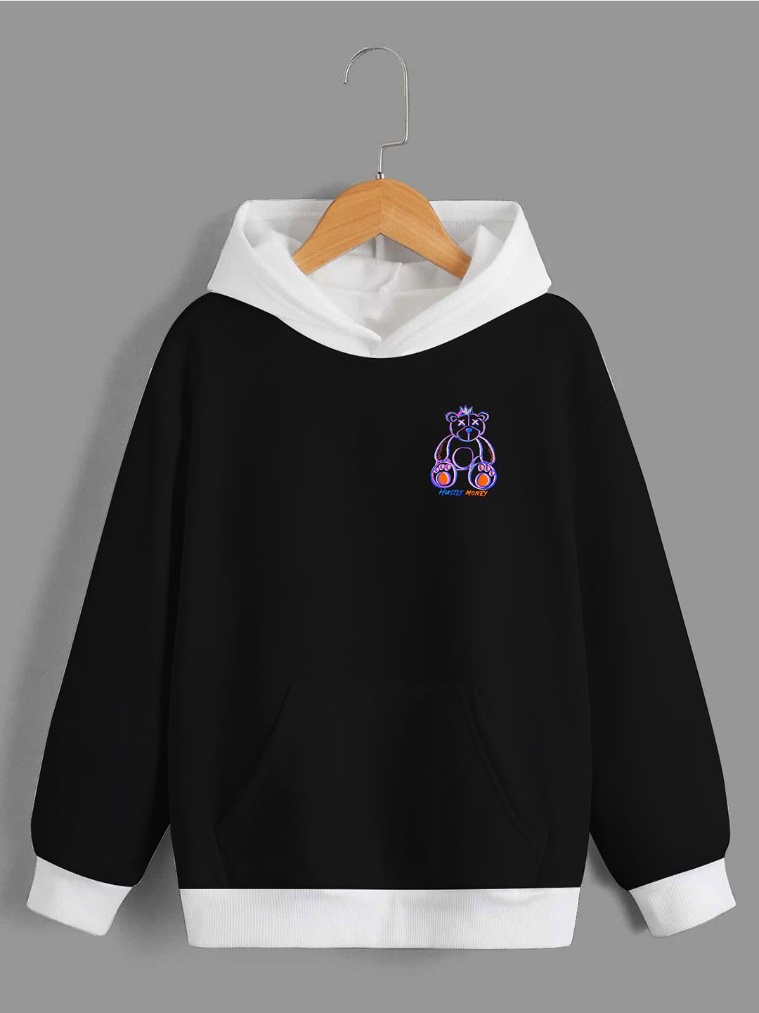 

Dagcros Boys Printed Hooded Sweatshirt, Black