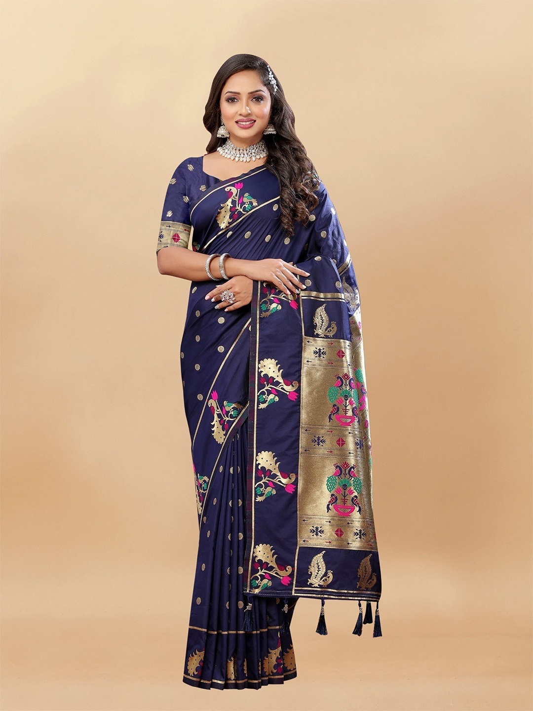 

Upalksh Woven Design Zari Paithani Saree, Blue