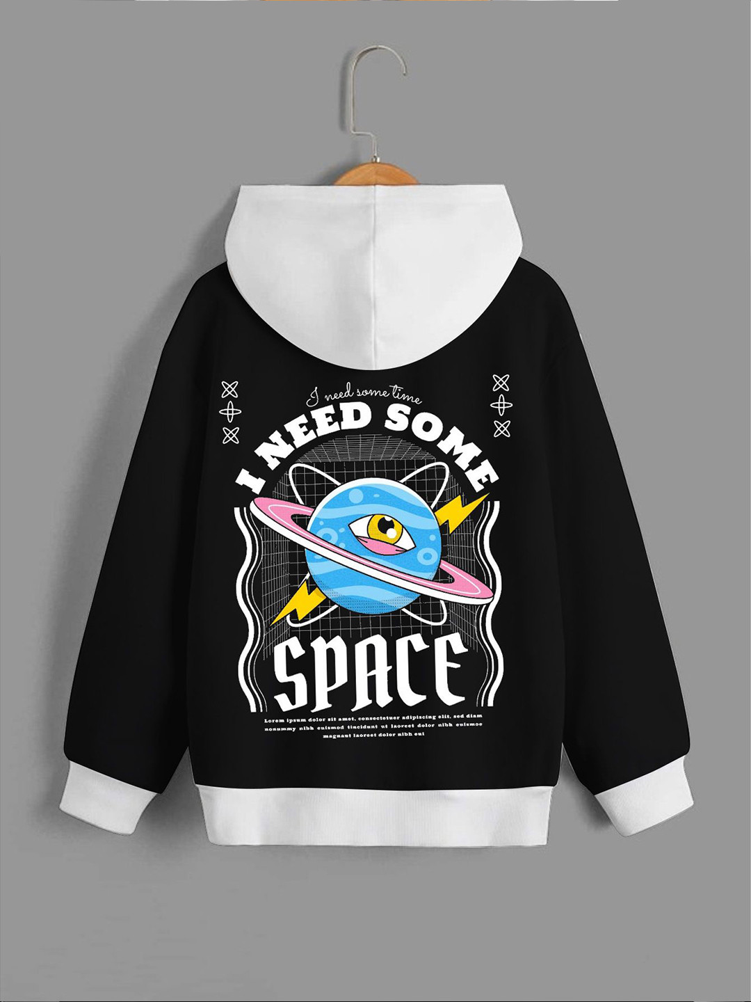 

Dagcros Boys Printed Hooded Sweatshirt, Black