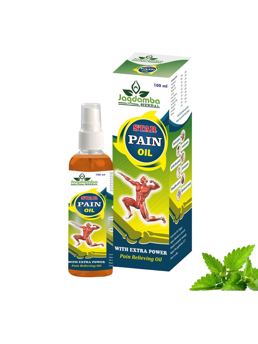 

Jagdamba Herbal Star Pain Oil With Extra Power Pain Reliving Oil - 100 ml, Yellow