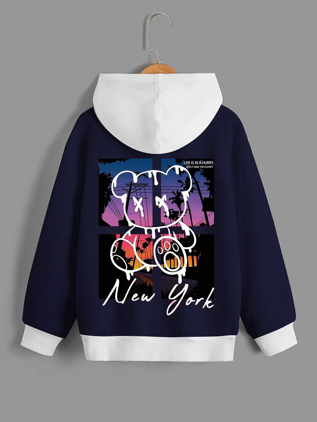 

Dagcros Boys Printed Hooded Sweatshirt, Blue
