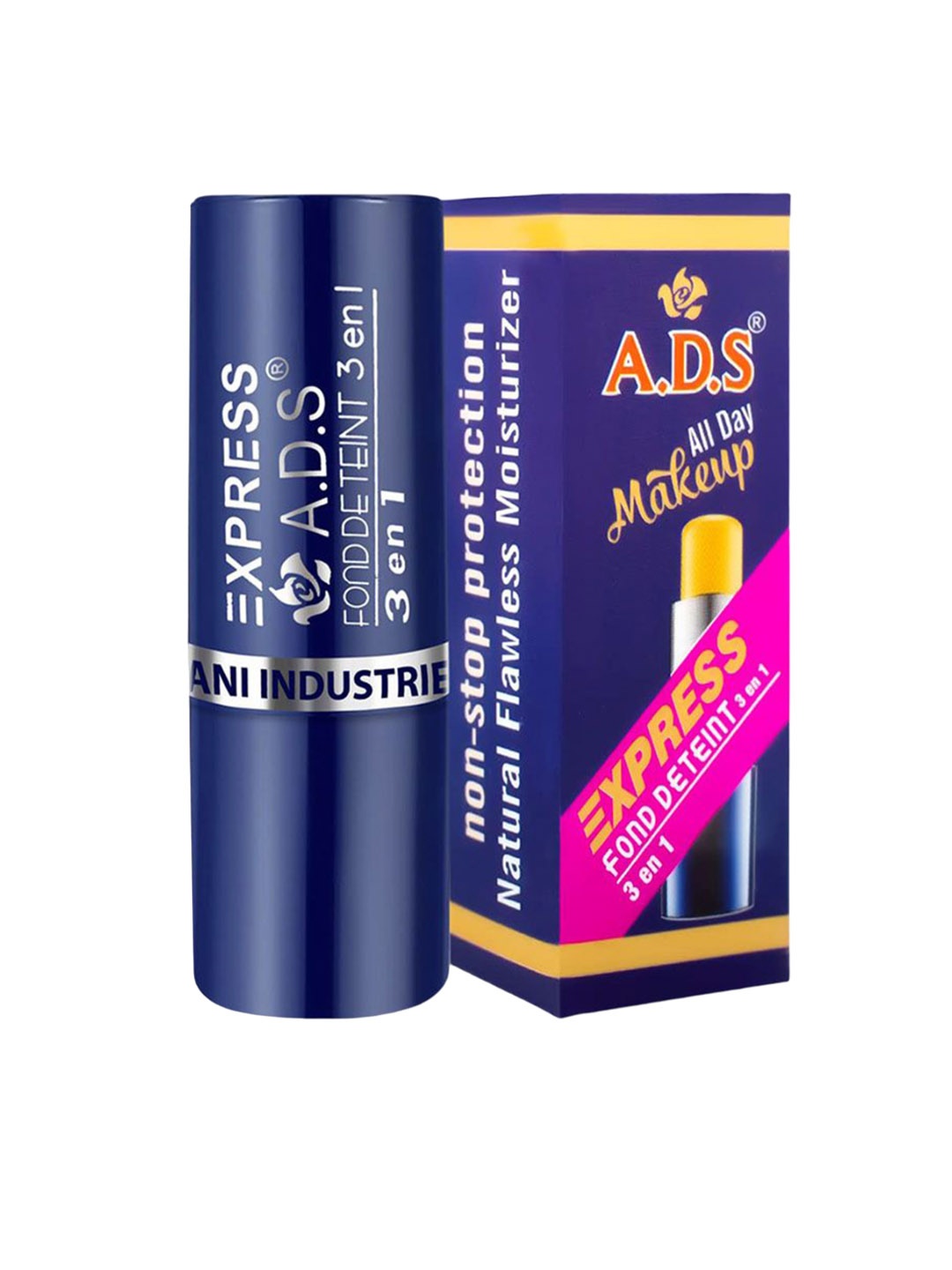 

A.D.S 3 In 1 Waterproof Matte Finish Long-Lasting Concealer Foundation Stick-15g- Shade-02, Nude
