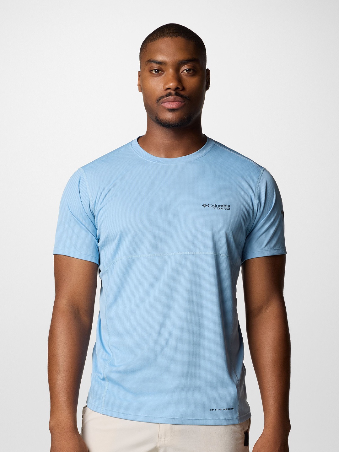 

Columbia Men Self Design Round Neck Casual T-shirt, Blue