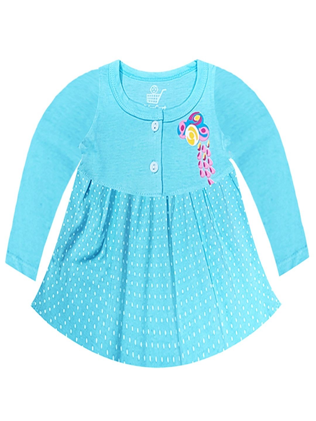 

KidzzCart Polka Dot Print Fit & Flare Dress, Blue