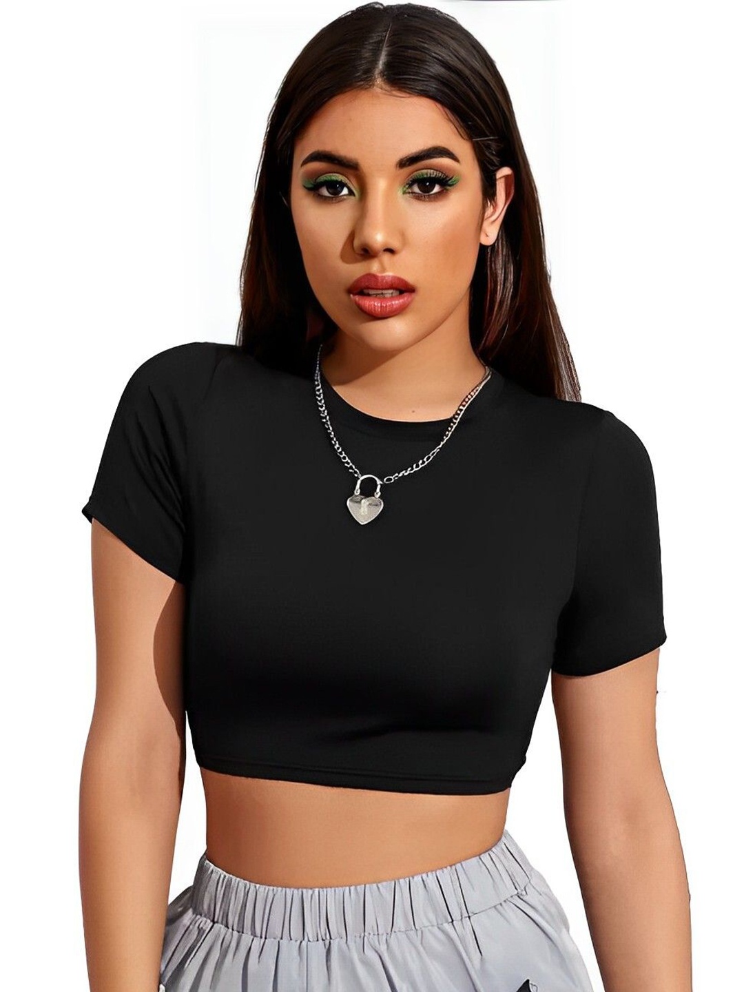 

sollobell Cotton Crop Top, Black
