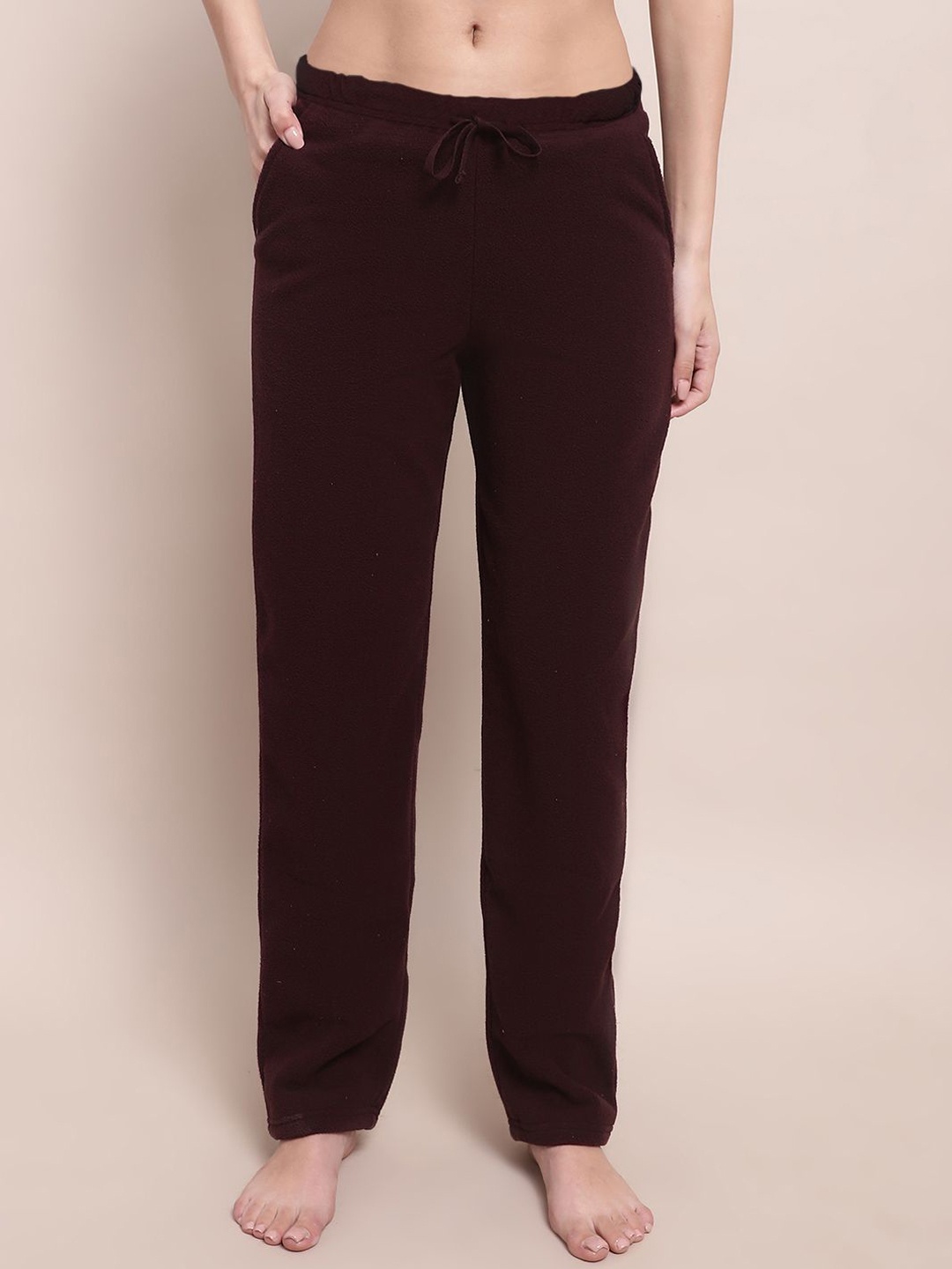 

Kanvin Women Mid-Rise Straight-Leg Lounge Pants, Maroon