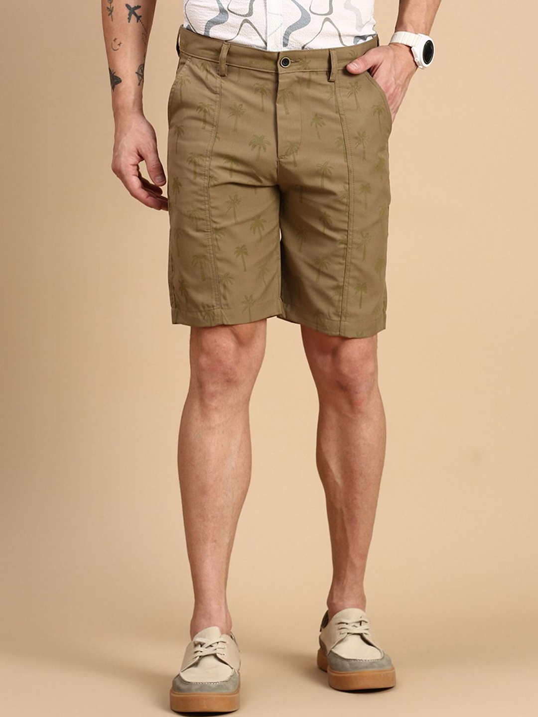 

Classic Polo Men Printed Slim Fit Cargo Shorts, Khaki