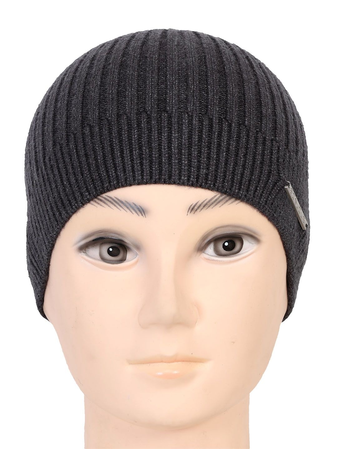 

Bonjour Unisex Woollen Beanie Caps, Grey